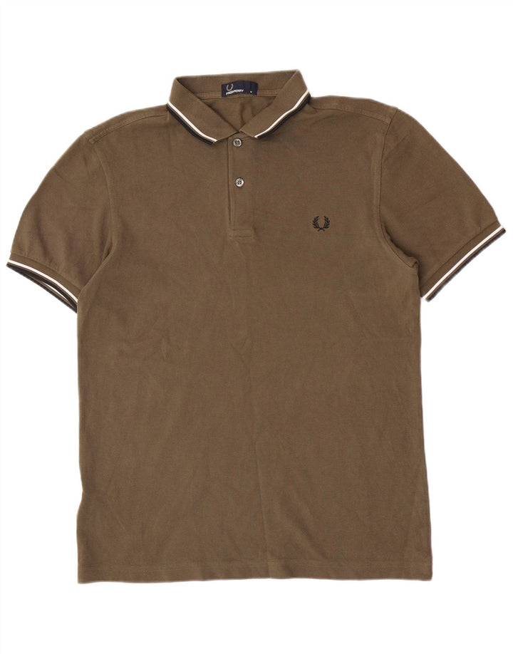 Cămașă polo Fred Perry pentru bărbați, bumbac kaki mediu