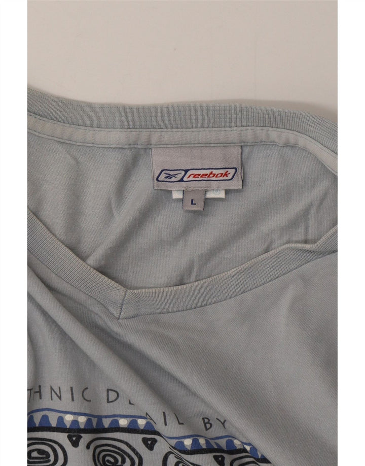 Tricou grafic REEBOK pentru bărbați Top mare din bumbac albastru