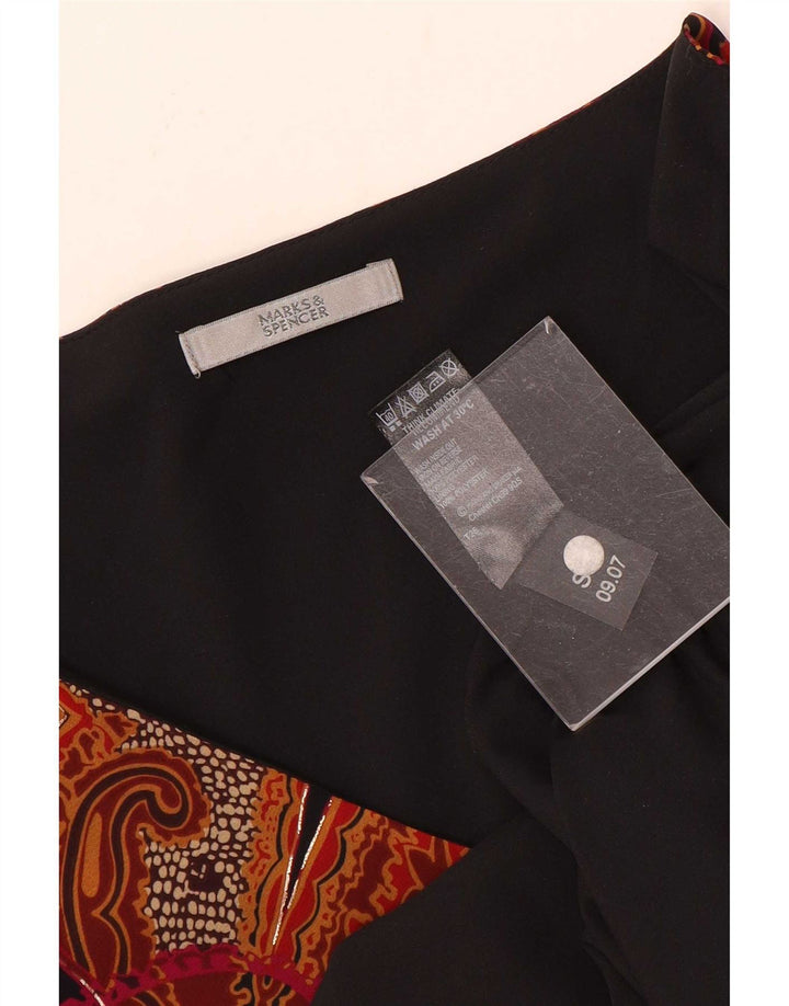 Bluză pentru femei Marks & Spencer, Marea Britanie 20 2XL Poliester negru Paisley