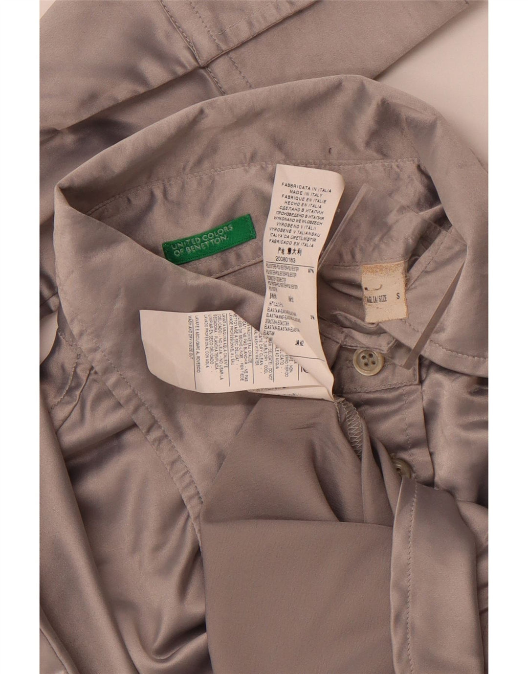 Bluză cămașă pentru femei BENETTON UK 10 Poliester gri mic