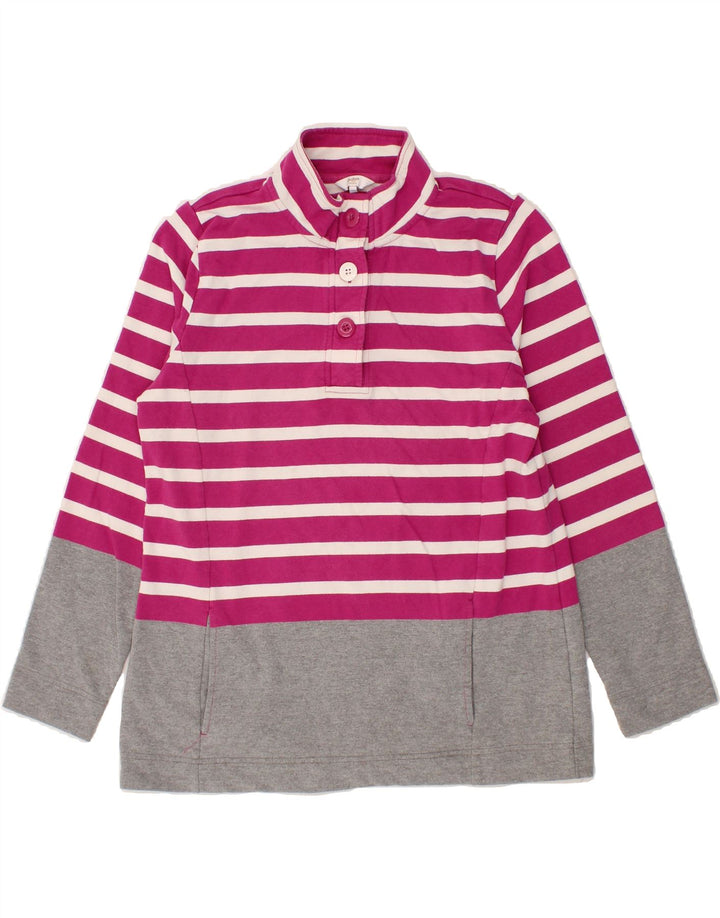 COTTON TRADERS Womens Button Neck Sweatshirt Jumper UK 14 Medium Pink Vintage Cotton Traders and Second-Hand Cotton Traders from Messina Hembry 