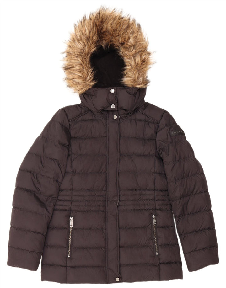 Jachetă căptușită cu glugă pentru femei ESPRIT UK 10 Small Black