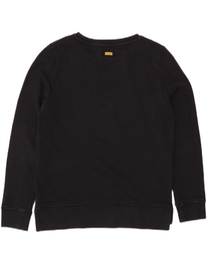 BARBOUR Pulover cu grafic pentru femei UK 10 Bumbac negru mic