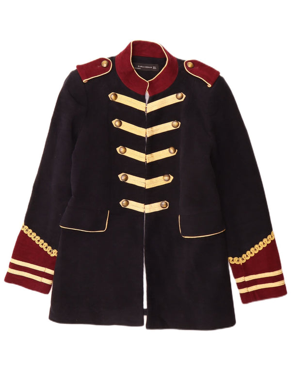Jachetă militară Zara pentru femei UK 14 Medium Bleumarin Colorblock