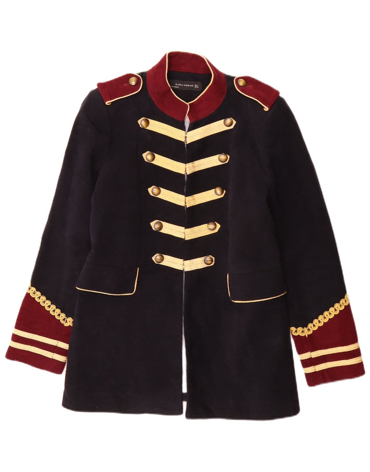 Jachetă militară Zara pentru femei UK 14 Medium Bleumarin Colorblock