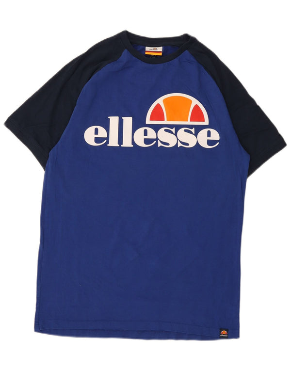 Tricou cu grafic pentru bărbați Ellesse Top mic, albastru, bumbac color bloc