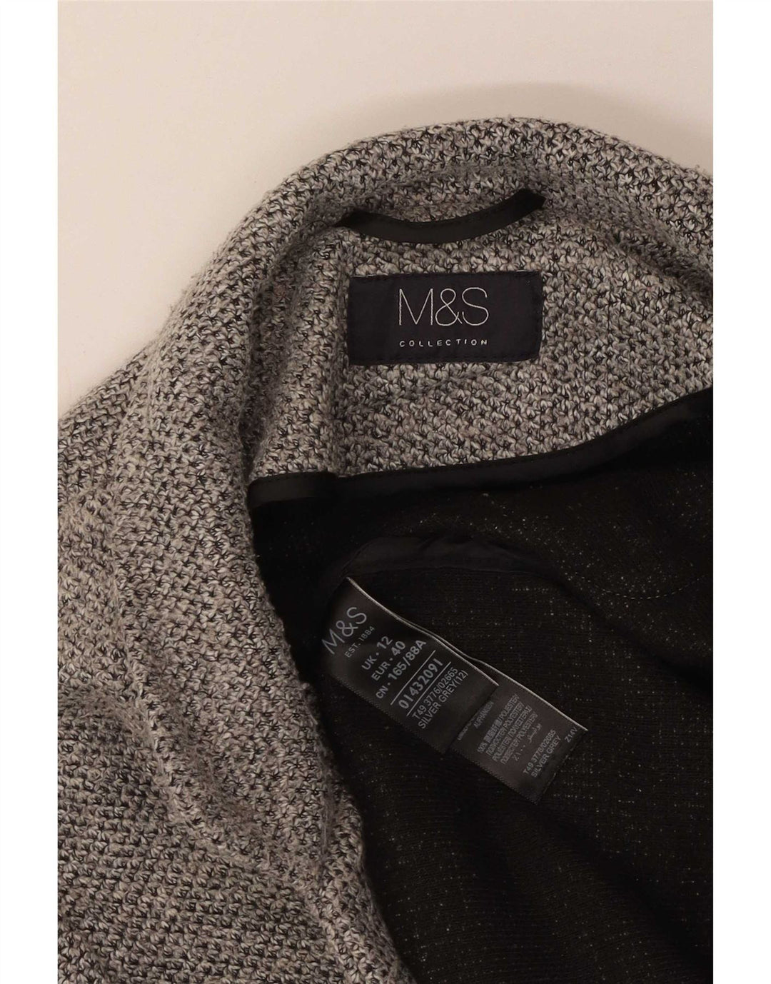 Palton pentru femei Marks & Spencer UK 12 Medium Gri Poliester