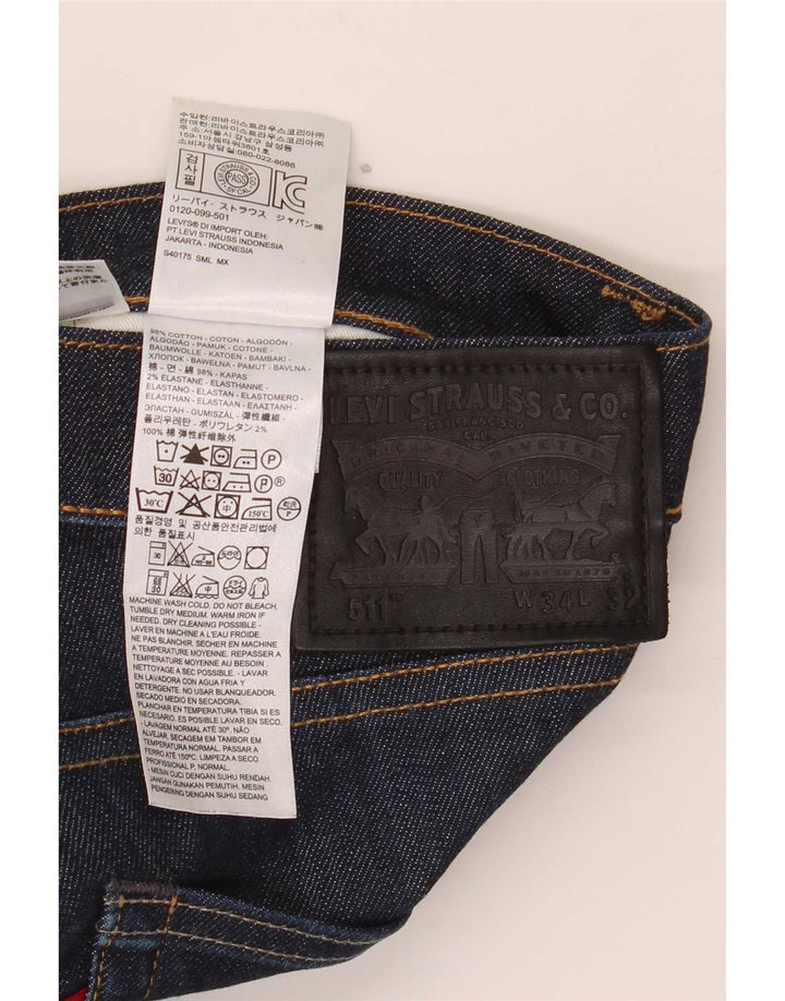 Blugi pentru bărbați Levi's 511 Slim W34 L32 Bumbac bleumarin