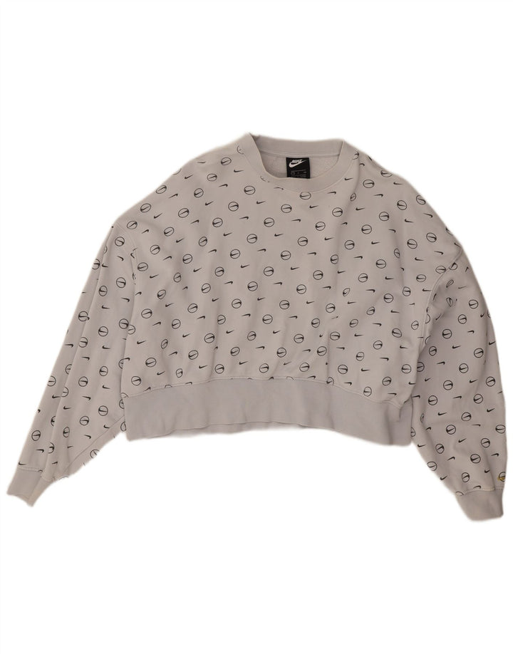 Pulover pentru femei Nike Oversized Crop Graphic Pulover UK 10 Mic Gri