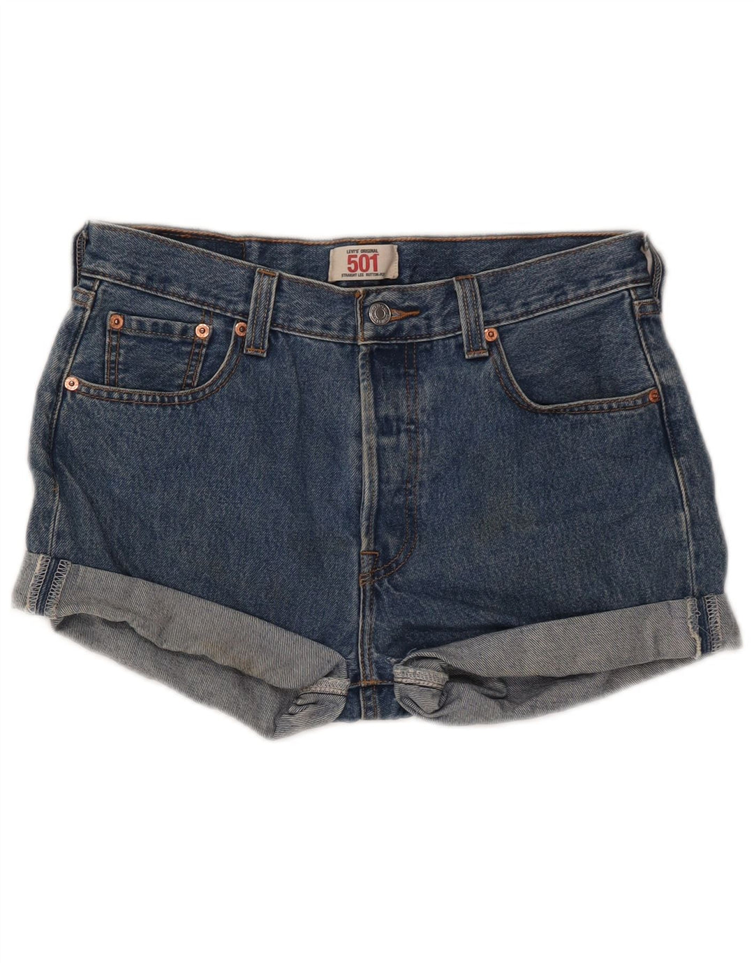 LEVI'S Womens 501 Denim Shorts W30 Medium Blue Cotton