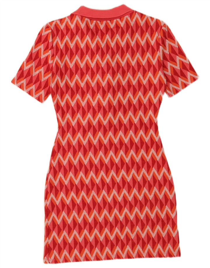 Rochie polo pentru femei Zara UK 10, roșu mic, chevron