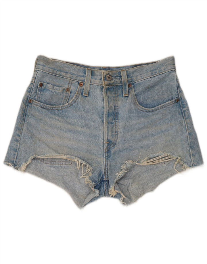 Pantaloni scurți Levi's 501 din denim distressed W26 Small Blue Bumbac