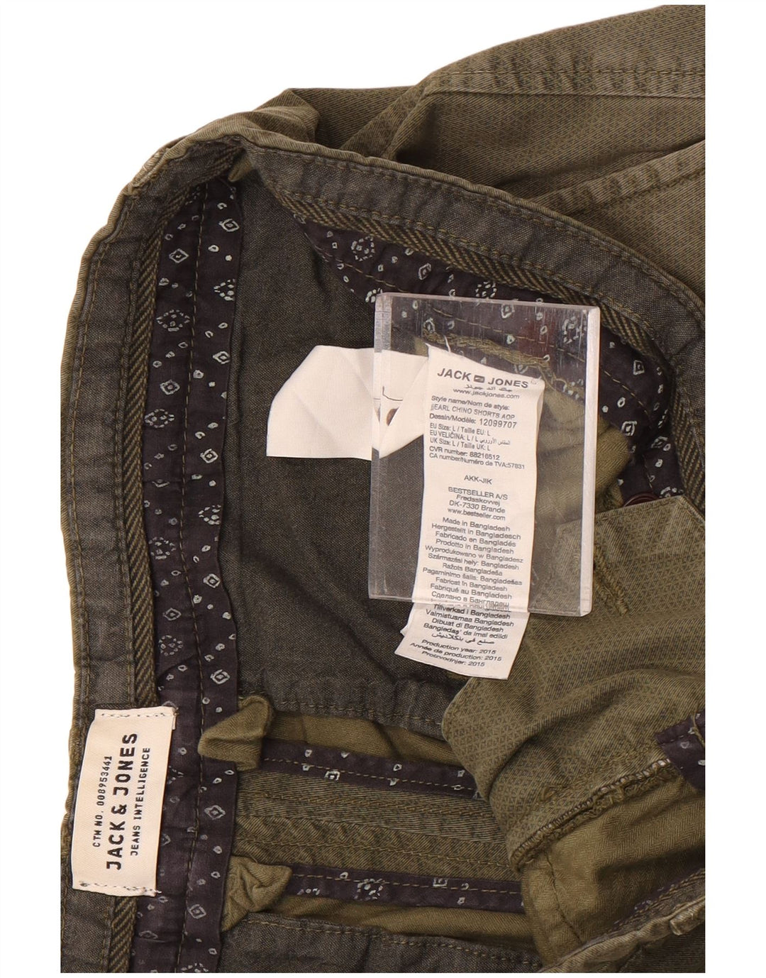 Pantaloni scurți chino Jack & Jones pentru bărbați, mari W34, bumbac kaki