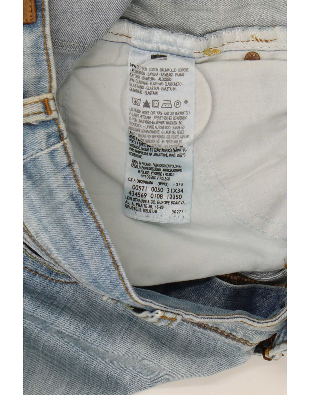 Blugi Levi's 571 Slim pentru femei W31 L34 Bumbac albastru
