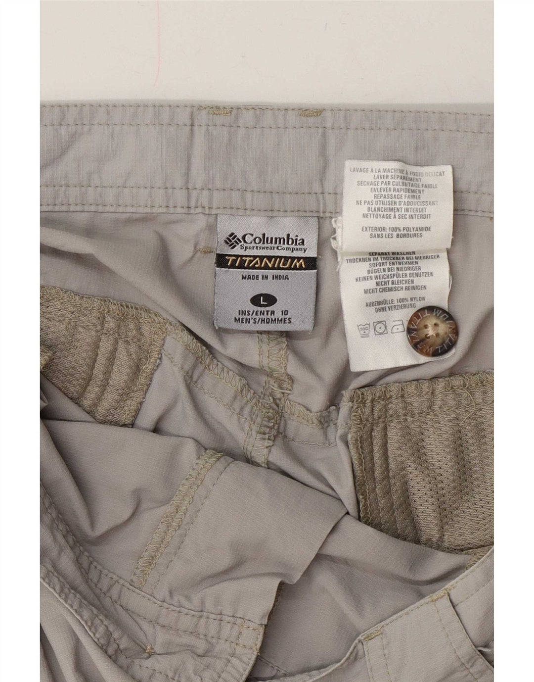 Pantaloni scurți Columbia Titanium Cargo pentru bărbați, mari W36, poliamidă gri