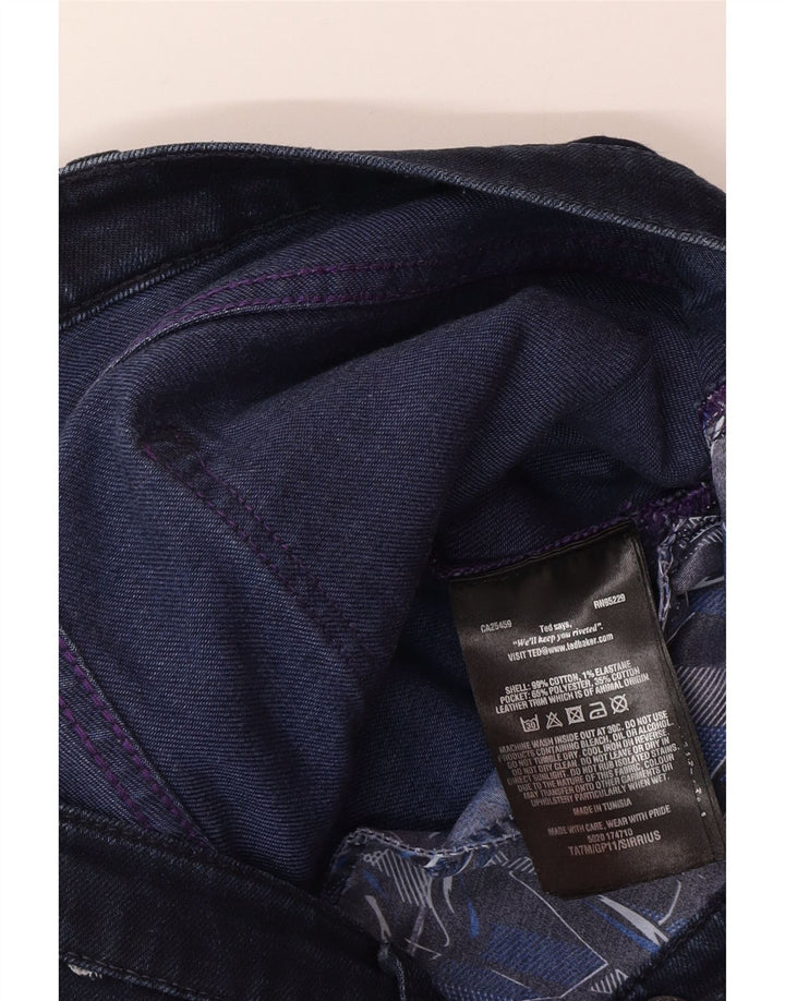 Blugi slim pentru bărbați Ted Baker L34 L30 bumbac bleumarin