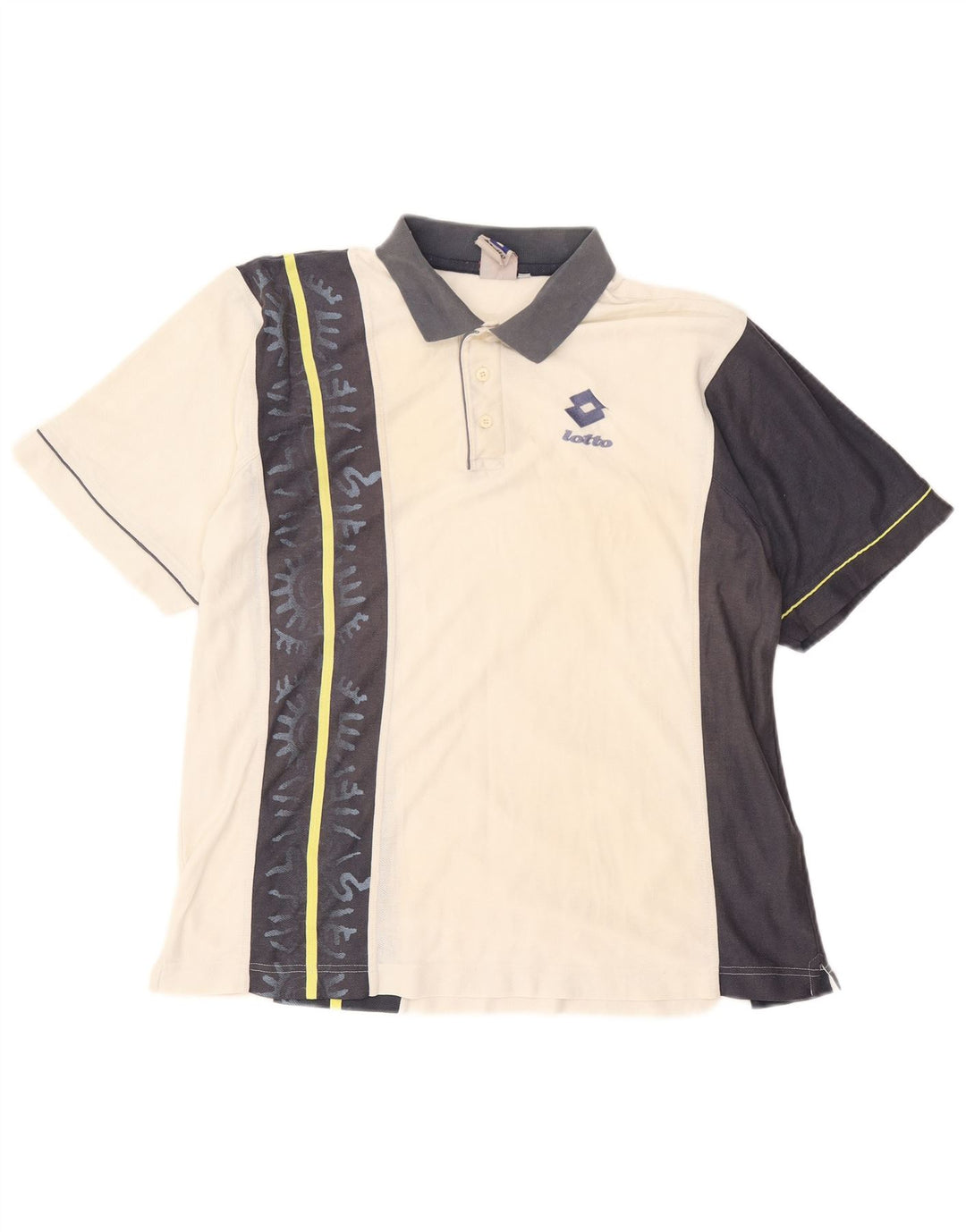 Tricou polo LOTTO Rugby pentru bărbați Marea Britanie 40/42 Poliester mare, alb, bloc de culoare