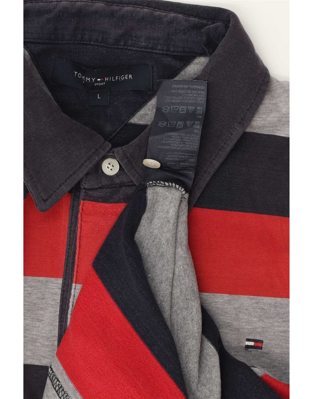 Tricou polo Tommy Hilfiger pentru bărbați, bumbac cu dungi multicolore