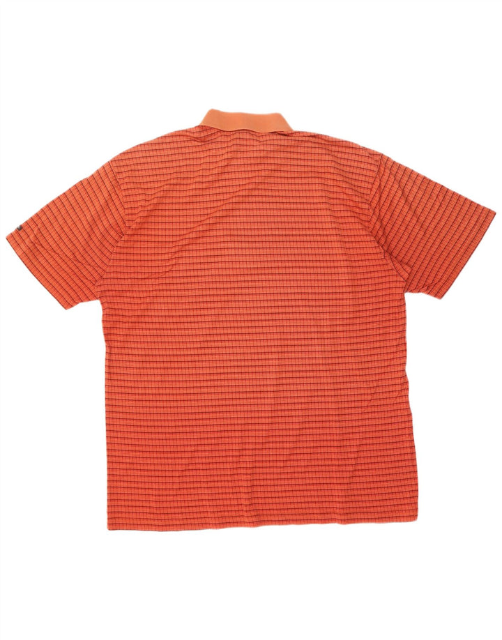 Tricou polo pentru bărbați Baffo IT 56 XL bumbac cu carouri portocalii