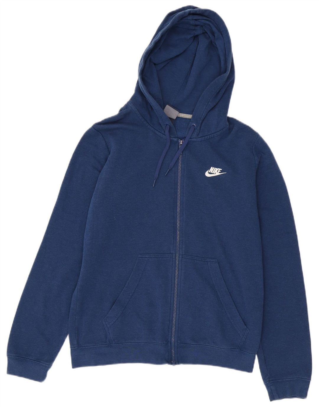 Pulover Nike pentru femei, cu fermoar, cu glugă, UK 14, bumbac albastru mediu