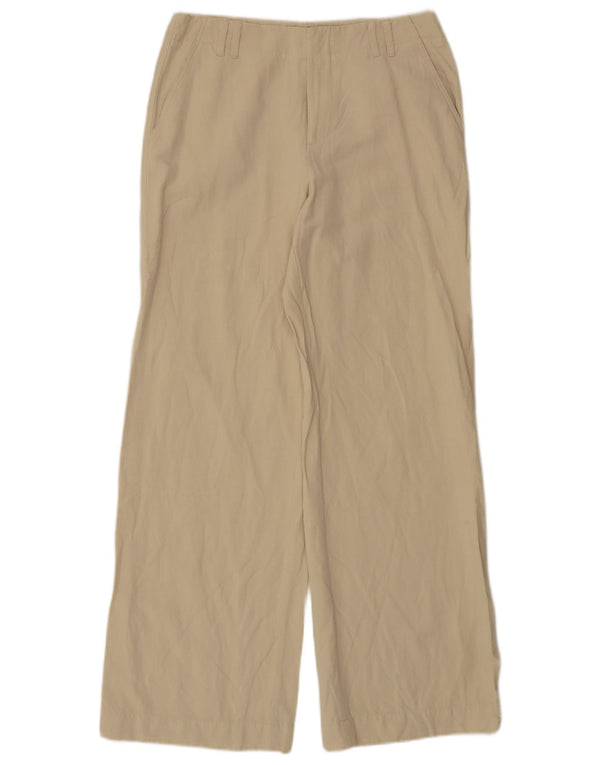 Pantaloni chino pentru femei cu picioare largi Zara Mediu L28 L31 Bej Viscoza