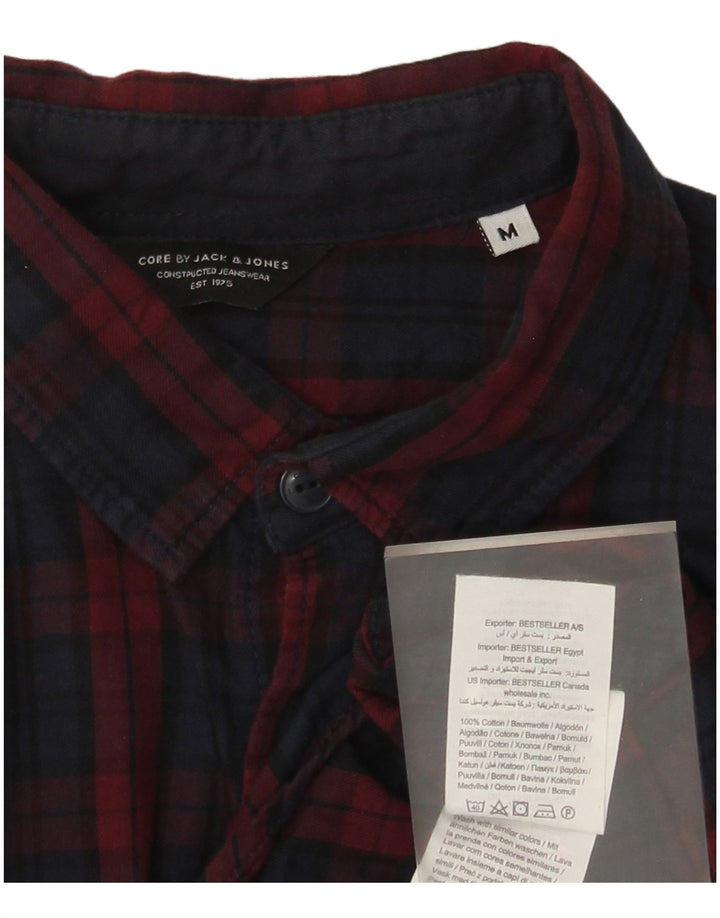 Cămașă de flanel Jack & Jones pentru bărbați, bumbac cu carouri, albastru bleumarin mediu