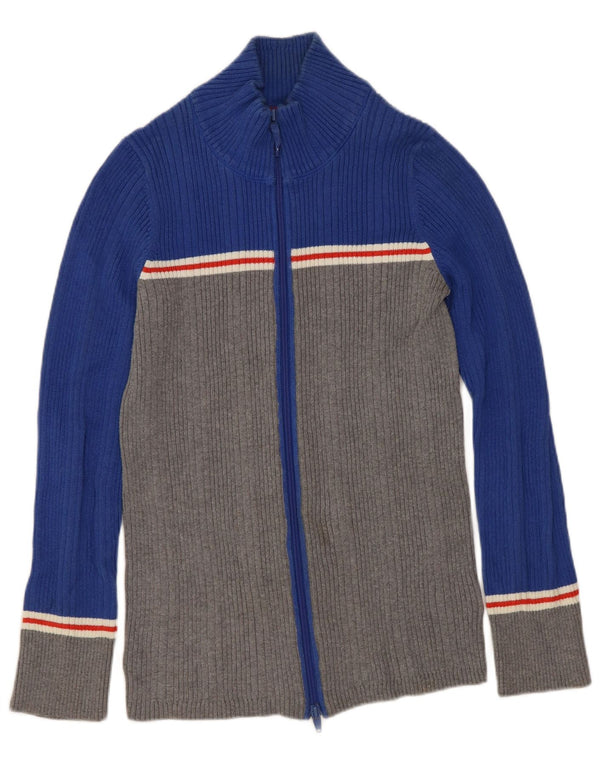 Pulover cardigan pentru femei Eddie Bauer UK 12 Medium Blue Colorblock Bumbac