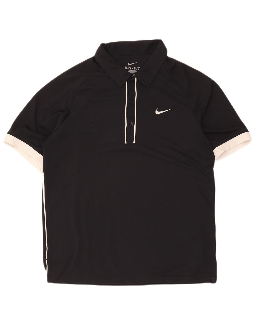 Tricou polo Nike Dri Fit pentru bărbați Marea Britanie 38/40 Mediu Negru Poliester Colorblock