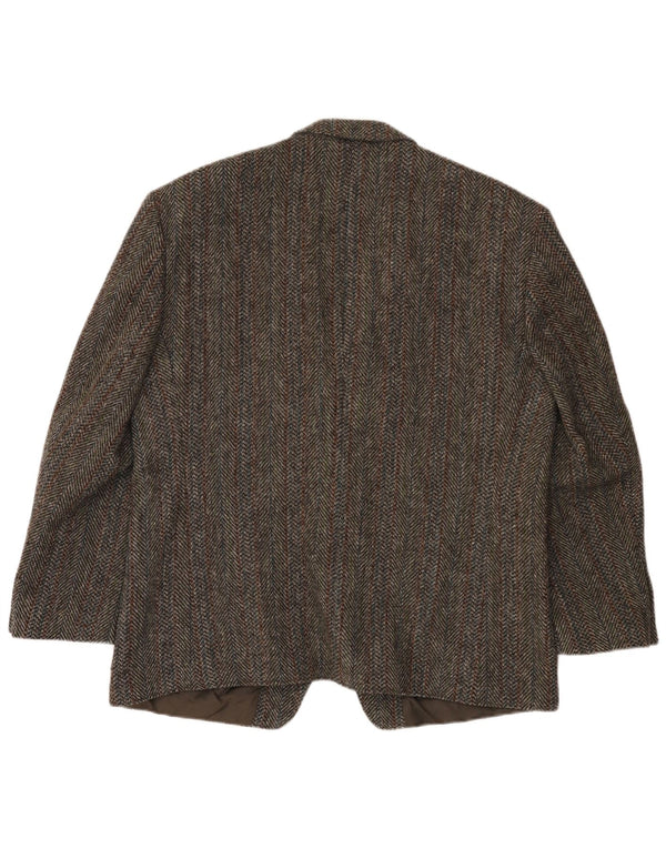 Jachetă pentru bărbați Harris Tweed, cu 2 nasturi, UK 40, maro, în oase