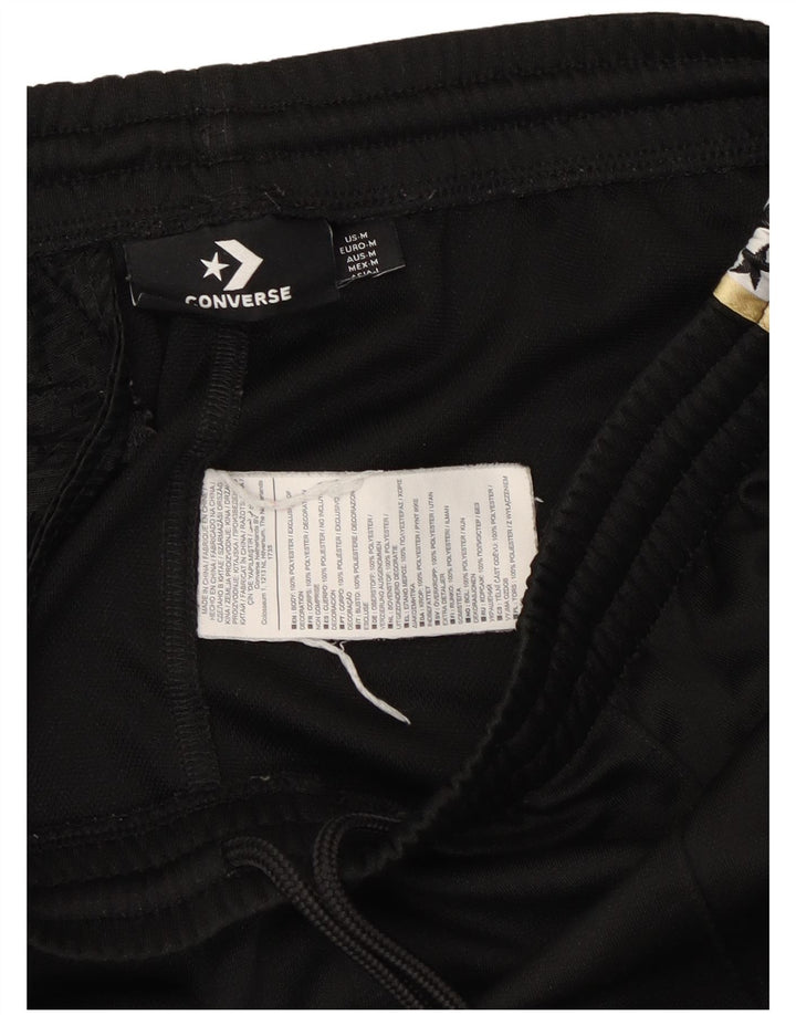 Pantaloni de trening grafic Converse pentru bărbați Joggeri, bumbac mediu negru