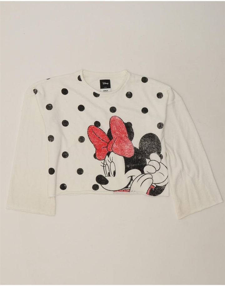 ONLY Womens Disney Oversized Graphic Top Long Sleeve UK 10 Small White Vintage Only and Second-Hand Only from Messina Hembry 