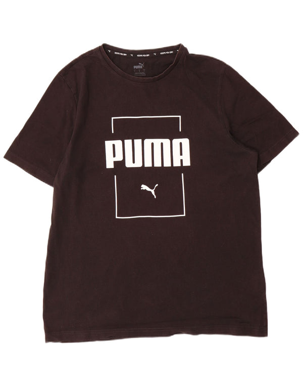 Tricou grafic Puma pentru bărbați Top mare din bumbac negru