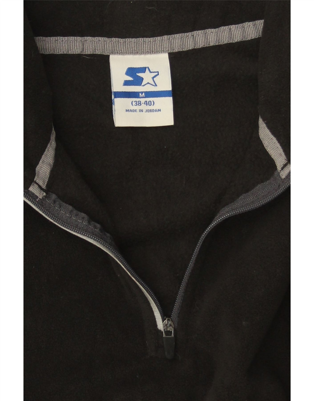 STARTER Pulover pentru bărbați, cu fermoar și gât, din lână UK 38/40 Poliester mediu negru