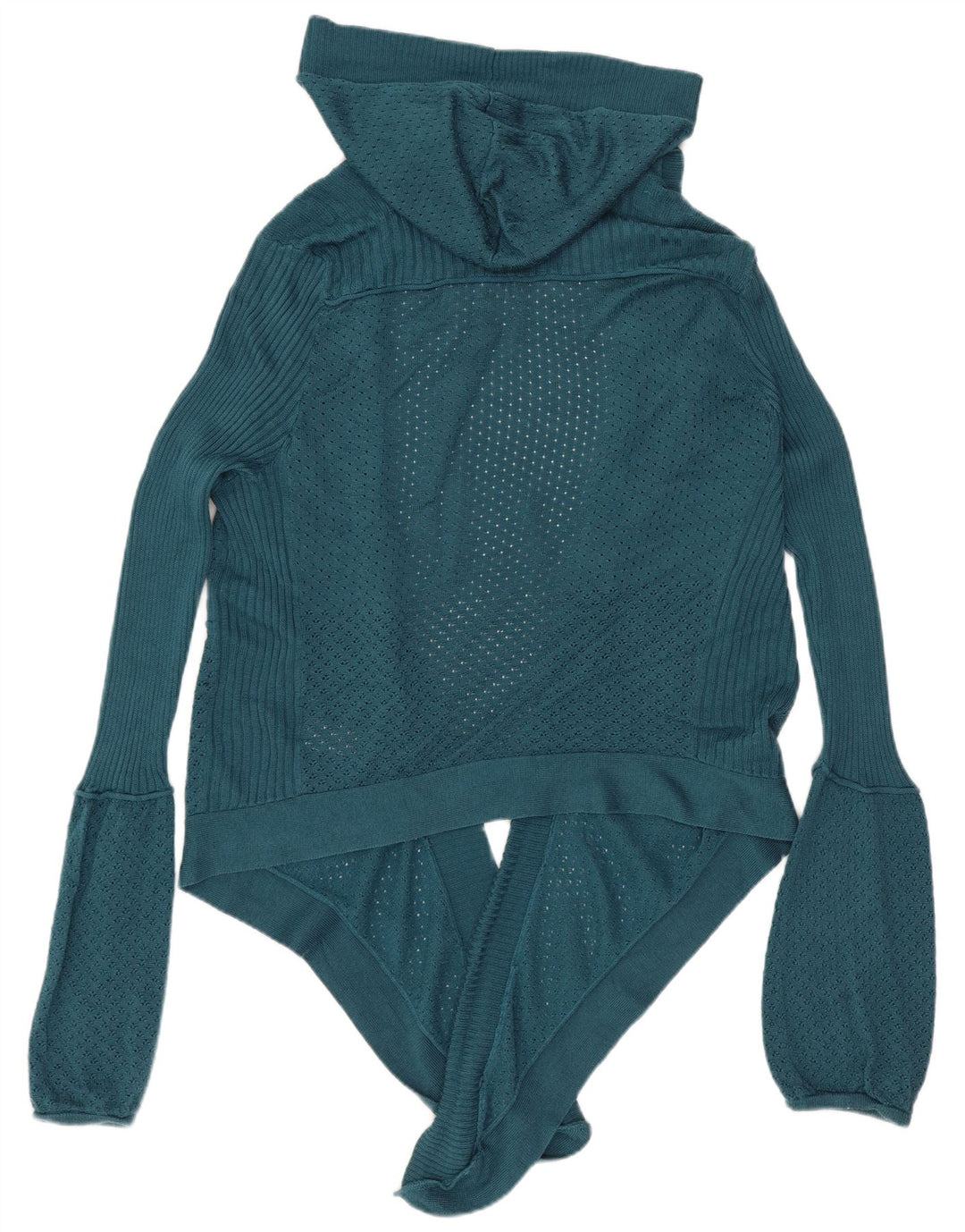 Pulover cardigan deschis cu glugă pentru femei Dkny UK 14 Bumbac albastru mediu