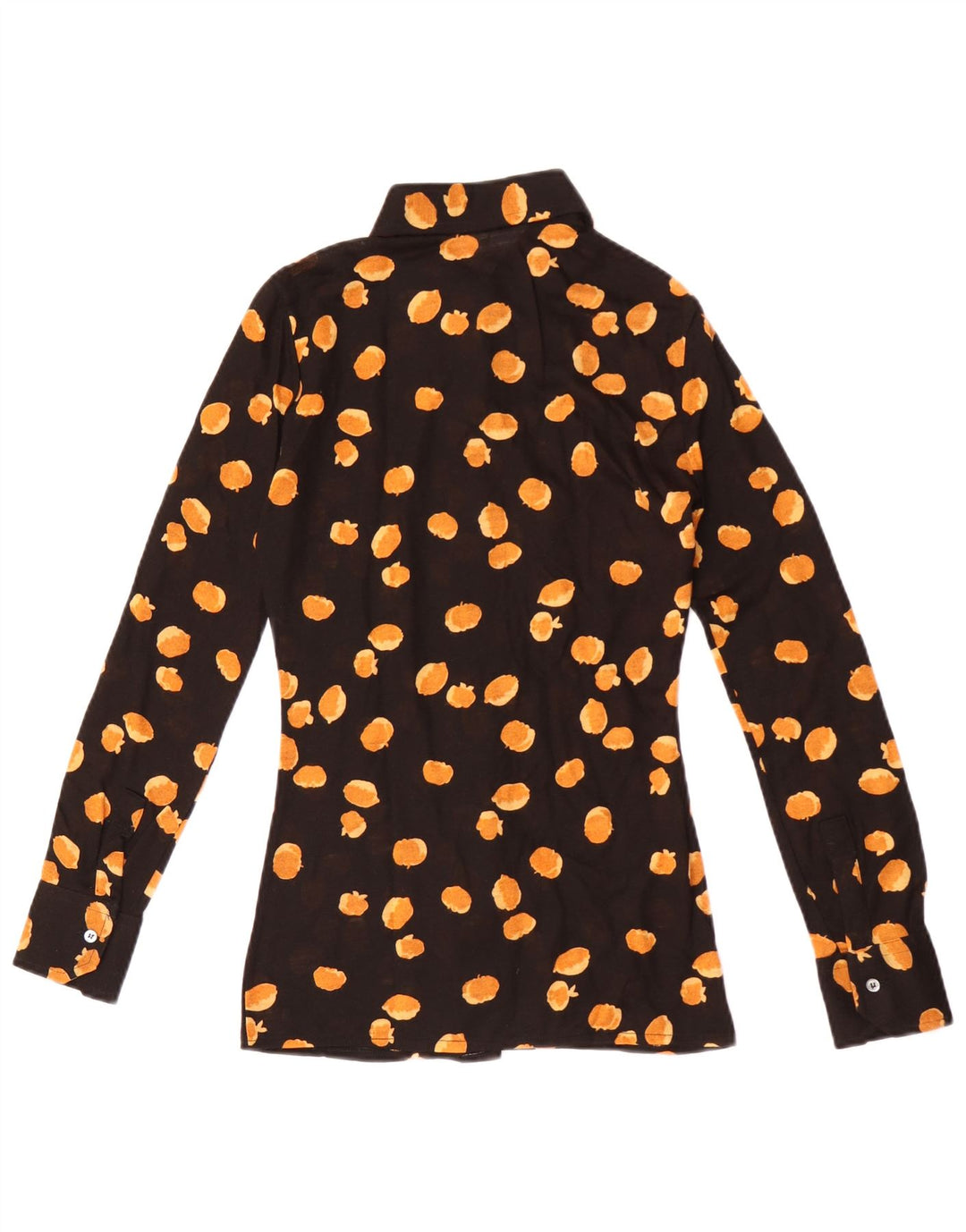 Bluză cămașă vintage pentru femei cu model abstract IT 44 mediu negru