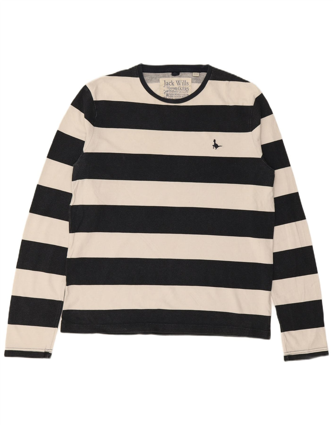 JACK WILLS Top pentru bărbați cu mânecă lungă, mediu, bleumarin, bumbac cu dungi