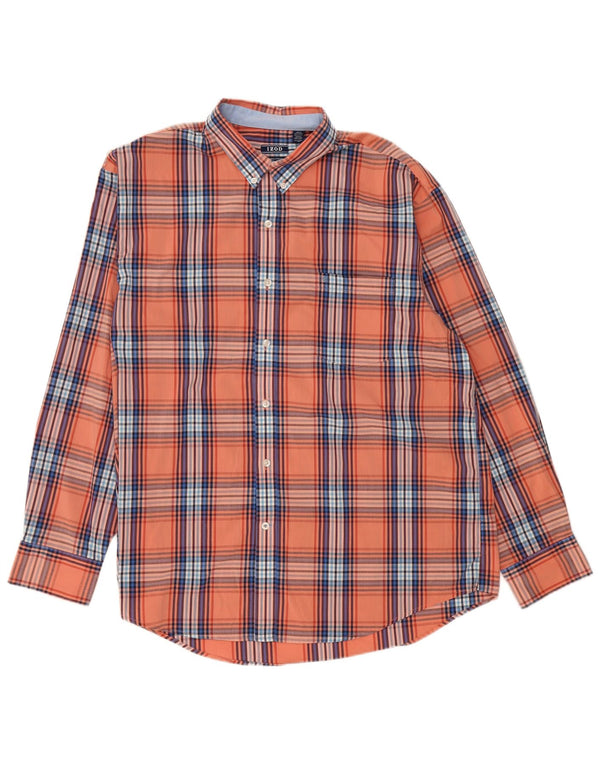 Cămașă pentru bărbați Izod XL Orange Check Bumbac