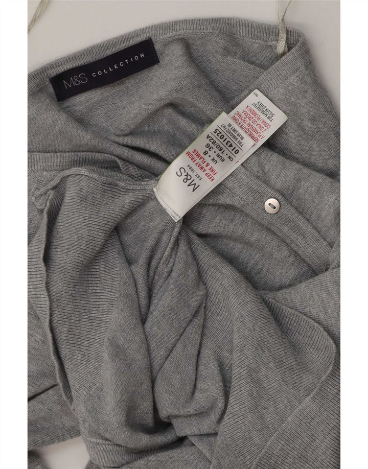 Pulover cardigan pentru femei Marks & Spencer UK 8 mic, gri, viscoză