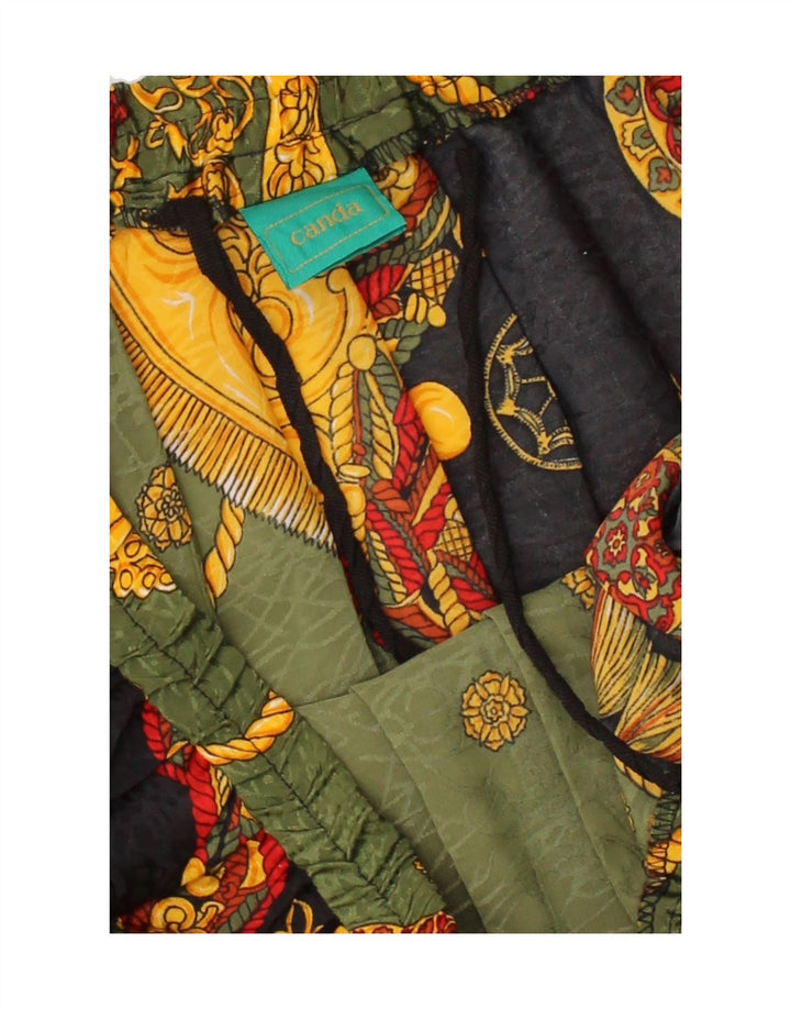 CANDA Womens Pleated Skirt W38 XL Green Paisley Polyester Vintage Canda and Second-Hand Canda from Messina Hembry 