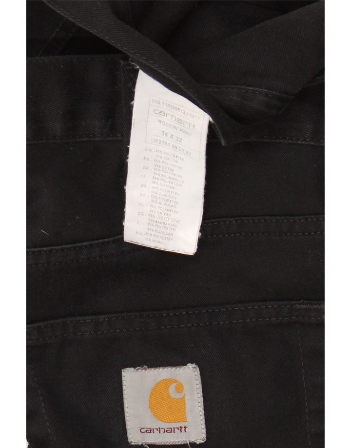 Blugi drepti pentru bărbați CARHARTT W34 L32 Poliester negru