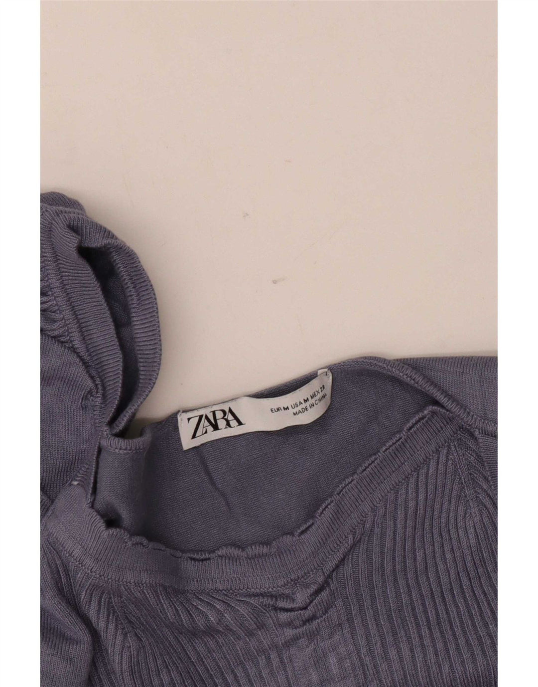 Crop Top pentru femei Zara cu mânecă lungă UK 12 Medium Blue