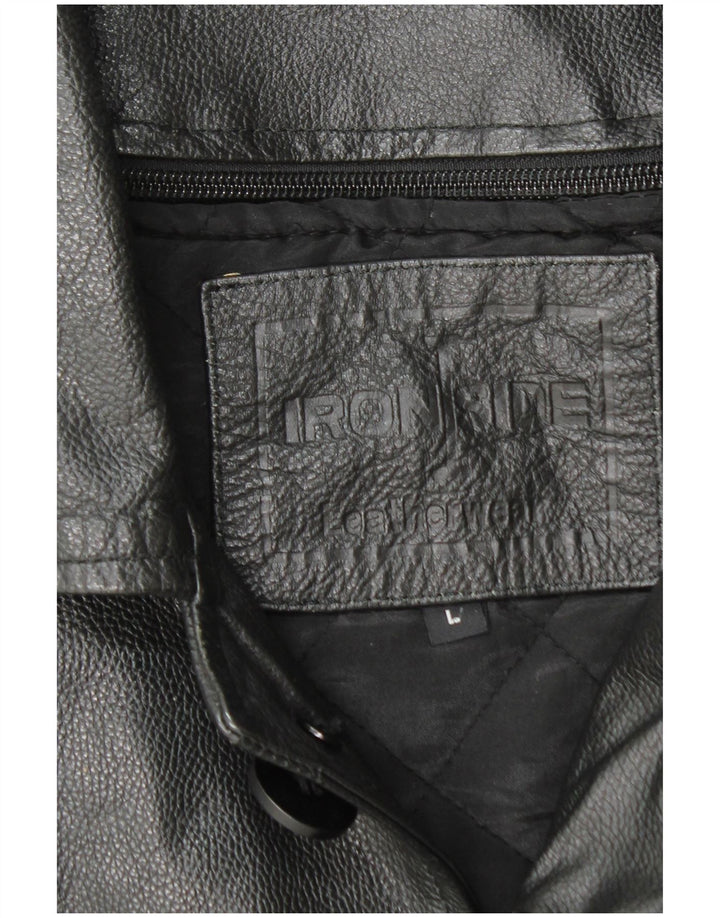 Jachetă de piele pentru bărbați IRONSIDES UK 40, mare, neagră