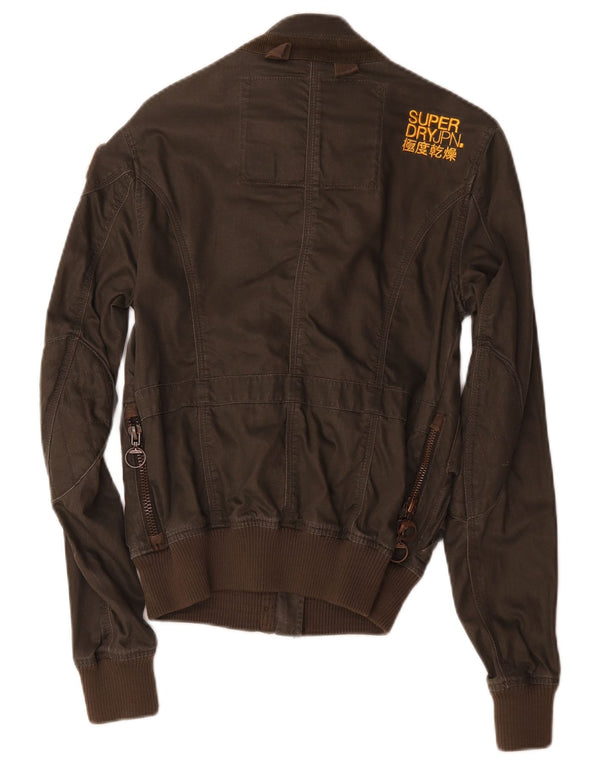Jachetă Bomber Superdry pentru femei UK 14 Maro Mediu