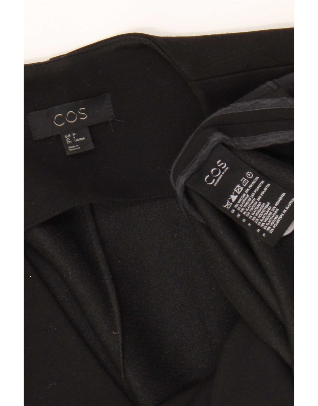 Jachetă Blazer deschisă pentru femei Cos EU 34 XS Viscoză neagră