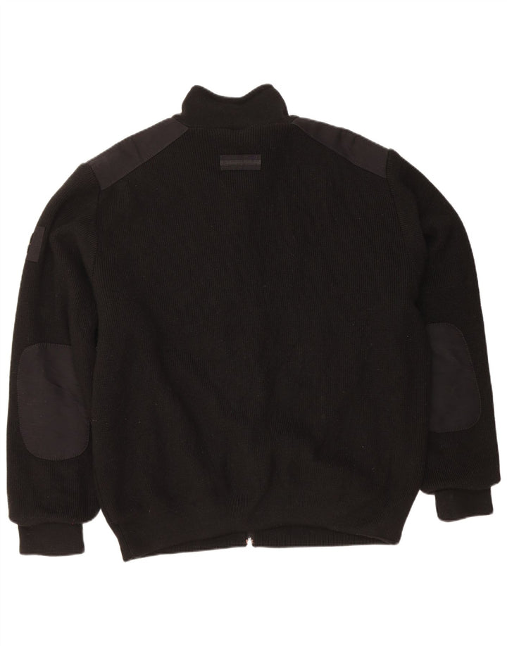 Cardigan Vintage pentru bărbați XL Lână neagră