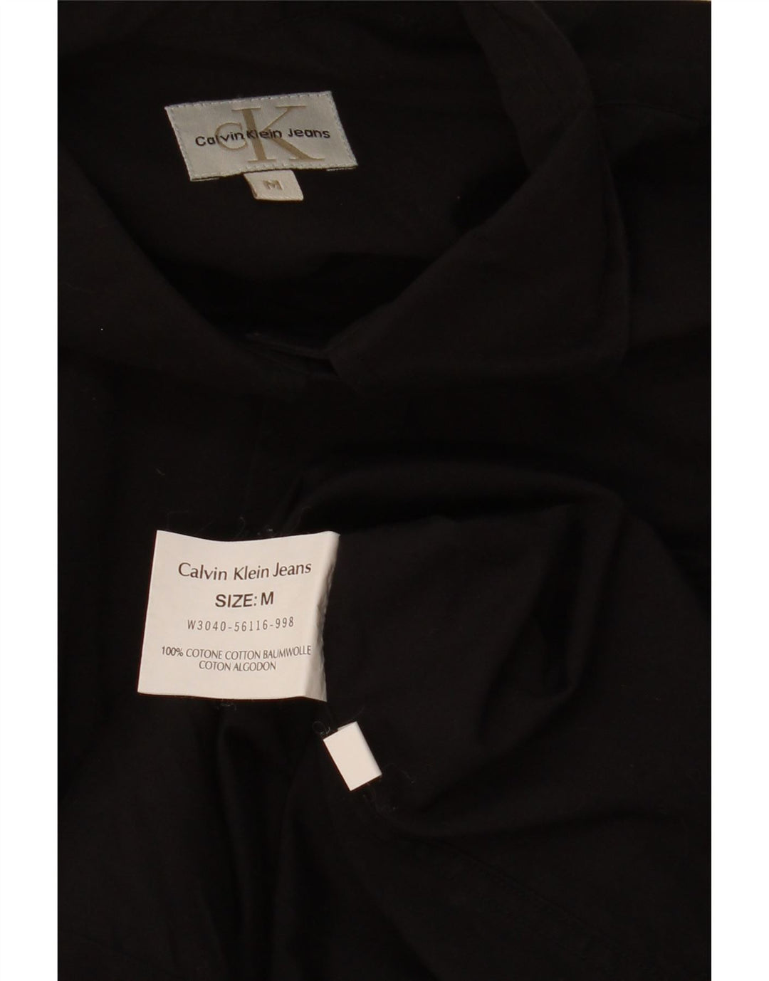 Cămașă supradimensionată pentru femei CALVIN KLEIN UK 14 Bumbac mediu negru
