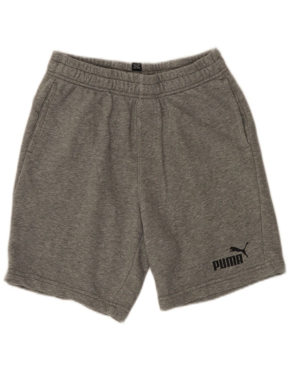 Pantaloni scurți sport Puma pentru băieți 13-14 ani, bumbac cu pete gri