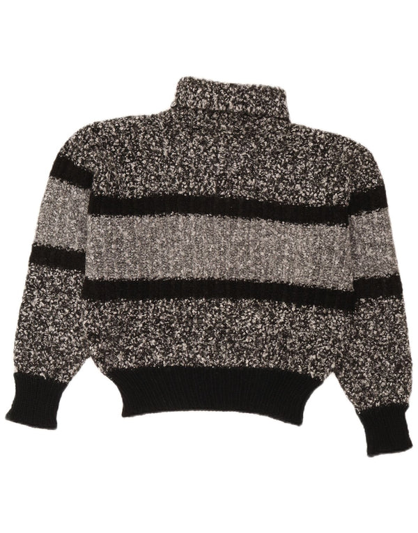 Lorsay Pulover crop cu gât rulat pentru femei UK 14 Medium Black Colorblock