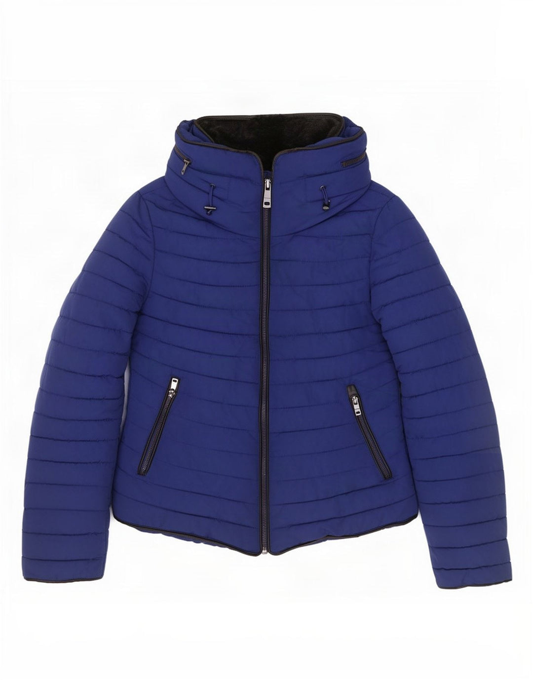 Jachetă căptușită cu glugă pentru femei Zara UK 10 Small Blue