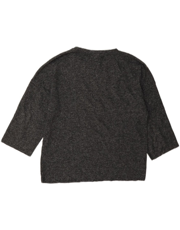 Top supradimensionat pentru femei Zara cu mâneci 3/4 UK 10 mic gri cu pete